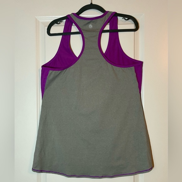 Athleta | ‘Chi’ Racerback Colorblock Tank in Vibrant Purple/Heather Gray Size XL - Picture 2 of 4